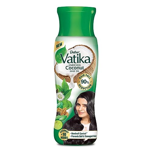 Dabur Vatika Enriched Coconut Hair Oil – 450 ml | For Strong, Thick & Shiny Hair | Clinically Tested to Reduce 50% Hairfall in 4 Weeks | Controls Dandruff | Prevents Dull & Damaged Hair