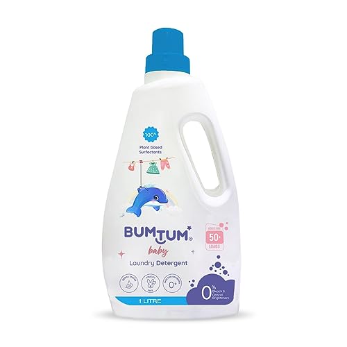 Bumtum Baby Liquid Laundry Detergent 1 Litre, 100% Natural Plant Based, Safe and Gentle with Lemon and Neem Extracts, Anti-Bacterial, Natural Fragrance, Bleach & Brighteners Free