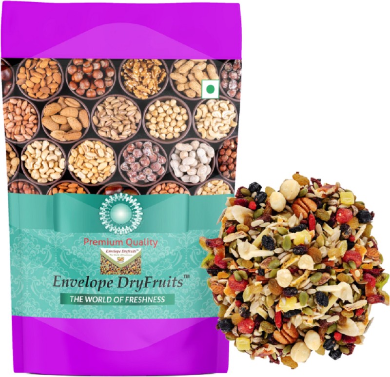 Envelope Dryfruit 1 Kg Mixed Nuts Premium Trial Mix |11 In 1 International Daily Super Fitness Mix Assorted Seeds & Nuts, Assorted Nuts(2 X 500 G)