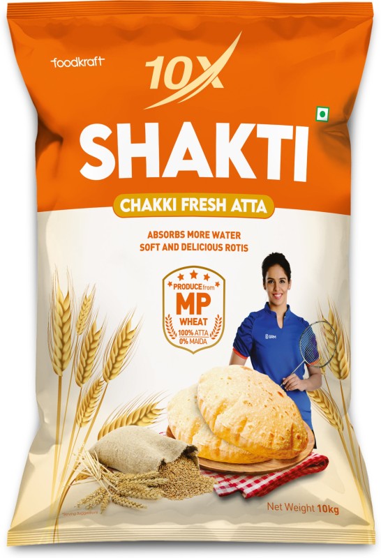 10X Shakti Chakki Fresh Atta, 10Kg(10000 G)