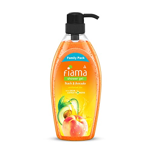 Fiama Shower Gel Peach & Avocado Body Wash With Skin Conditioners For Moisturised Skin, 900 Ml Bottle, Family Pack