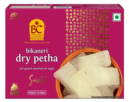 Bhikharam Chandmal Dry Agra ka Petha – White Petha – Dry Sweet – Special Agra Petha – Indian Sweet – 400 Gm (Pack of 1)