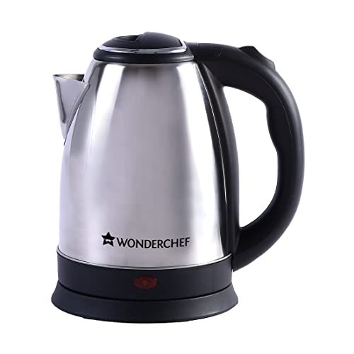 Wonderchef Crescent Electric Kettle 1800W with Stainless Steel Interior | Safety Locking Lid | 1.8L Capacity | 2 Years Warranty