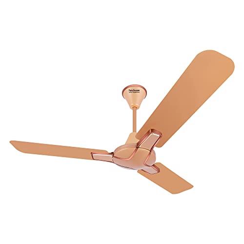 Hindware Smart Appliances Alita Amber Gold 1200MM Ceiling Fan for Home Star Rated Metallic Finish Energy Efficient with High Air Delivery and 47W Copper Motor, Alumimium Aerodynamic blade.