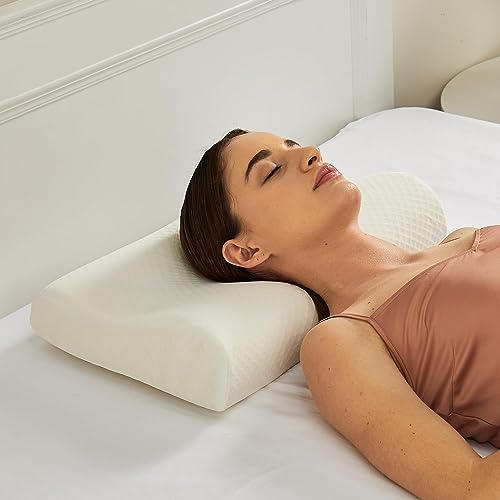 STATUS Orthopedic Memory Foam Bed Pillow for Sleeping, Neck Pain Relief | Soft Yet Supportive| Suitable for Side & Back Sleepers | Inner Cover Only (OPP Contour, Standard 1pc)