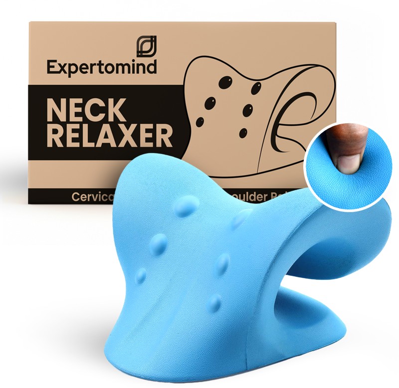 Expertomind Neck Relaxer Neck Relaxer Cervical Pillow Neck & Shoulder Support For Pain Relief- Multicolor Massager(Blue)