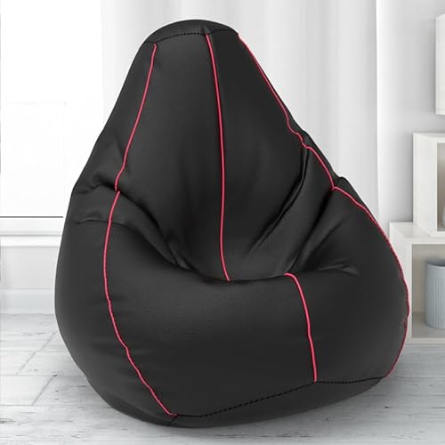 ComfyBean Bag with Beans Filled XXL- Official: Bailey & Bakers Bean Bags – for Teenagers – Max User Height : 4.5-5 Ft.-Weight : 45-50 Kgs(Model: Black Pink)