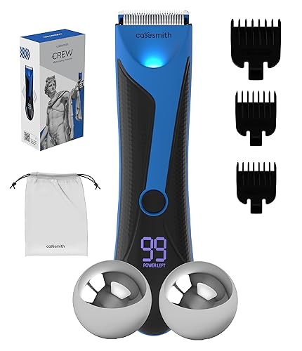 Caresmith Crew Manscaping Body Trimmer Men | Curved Edges for Extra Safety | Rechargeable 7000 RPM Balls Trimmer for Pubic Hair | Private Parts Trimming | Body Hair Remover for Intimate Trimming