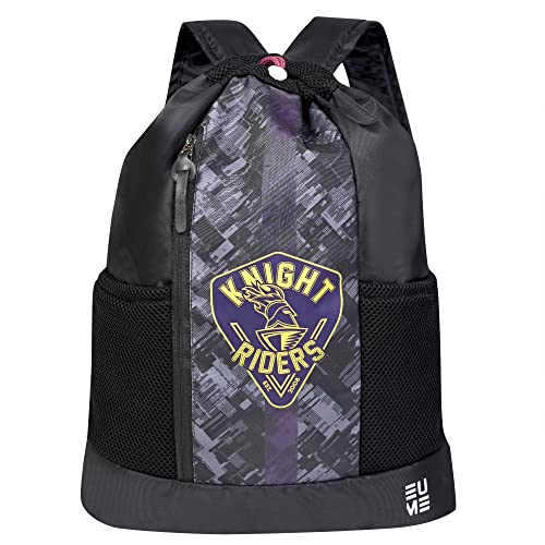 EUME Kolkata Knight Riders 19 Ltrs Drawstring Backpack with 1 Compartment Men & Women Fit Up to 13.3 inch Laptop Black Color