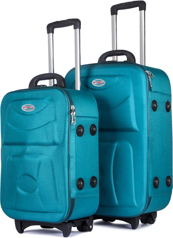 Yours Luggage Soft Sided Ergonomic Polyester | Carry On 2 Wheel Spinn Cabin & Check-In Set – 26 Inch