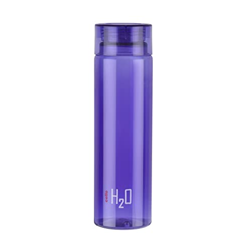 Cello H2O Round Unbreakable Plastic Water Bottle | Lid is sealed by a silicone ring | Leak proof & break-proof |Best Usage for Office/School/College/Gym/Picnic/Home/Fridge | 1 Liter | Purple , Set of 1