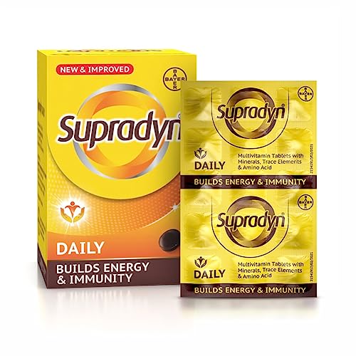 Supradyn Multivitamins Tablets With Minerals And Trace Elements,Ppack of 120 Tablets (8 Strips)