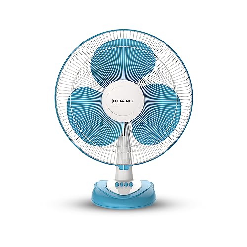 Bajaj Frore Neo Table Fan 400 MM | Table fans for Home & Office |Aerodynamically Balanced Blades| 100% CopperMotor| HighAir Delivery|3-Speed Control| 2-Yr Warranty Blue