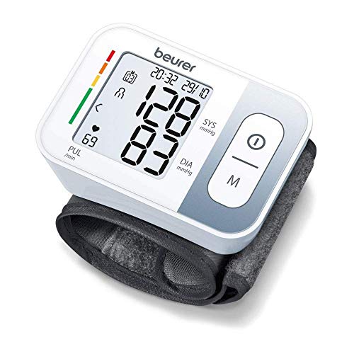 Beurer BC28 Wrist Blood pressure Fully Automatic Digital Monitor (White)/Risk Indicator,LCD Screen,Portable BP Machine