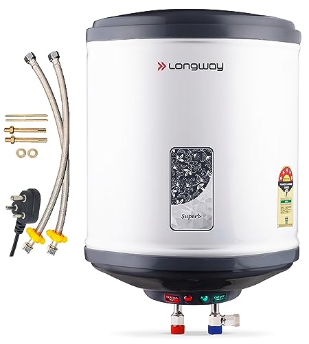 Longway Superb Gray With Free Installation Kit Automatic Instant Water Heater With Multiple Safety System & Anti-Rust Coating 5 Star Rated (10 Ltr)