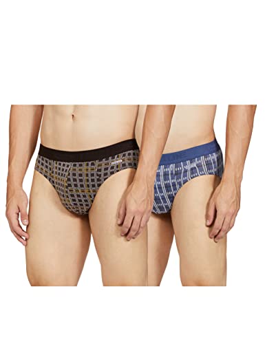 Rupa Men’S Cotton Modern Regular Checkered Brief (Color & Print May Vary) (Pack Of 2) (Expando Check Print Assorted_Xs)
