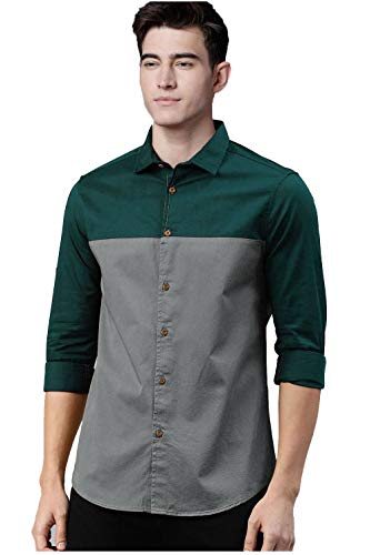 Indoprimo Men’S Cotton Casual Shirt For Men Full Sleeves (Rama – Grey, X-Large)