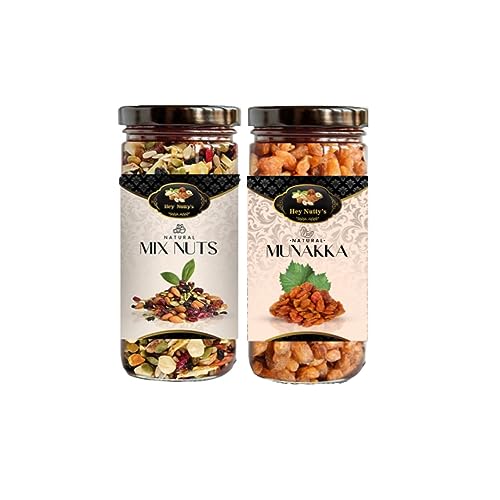 Hey Nutty’S Natural Dried Mixnuts And Munakka (500G Each) | Premium Mixnuts & Munakka | Delicious & Healthy Snack