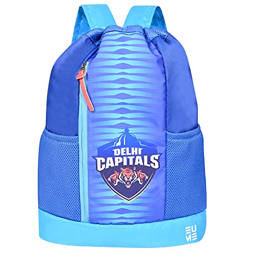 Eume Delhi Capitals 19 Ltrs Drawstring Backpack With 1 Compartment Men & Women Fit Up To 13.3 Inch Laptop Blue Color