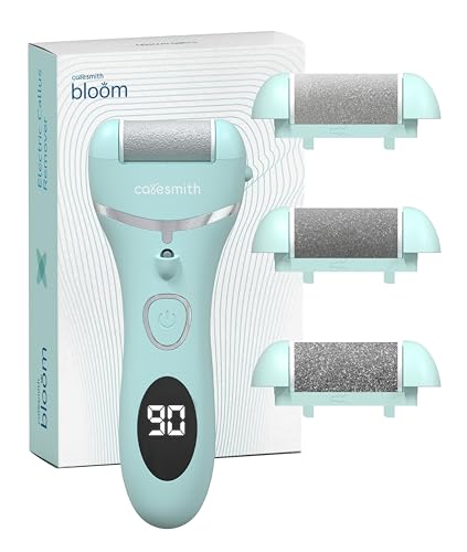 Caresmith Bloom Rechargeable Callus Remover For Feet | Foot Scrubber For Dead Skin | 3 Roller Heads For Dead Skin Removal | Pedicure Machine