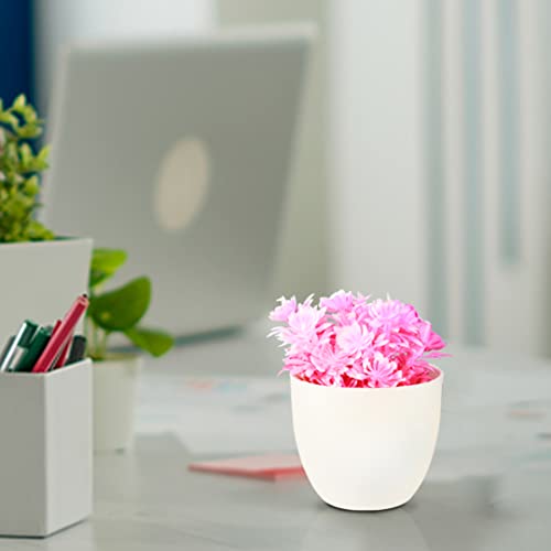 Trustbasket Artificial Potted Pink Shrub | Decorative Artificial Potted Indoor Plant For Living Room, Table Top, Office Desks, Home Garden & Balcony.