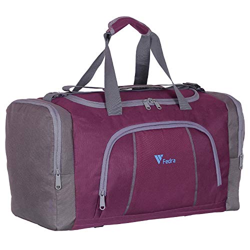 Fedra Rich Look 24Inch 50 Liters Waterproof Polyester Lightweight Travel Duffel Luggage Bag Purple