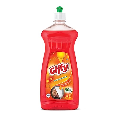 Giffy Turbo Boosters Dishwash Liquid Gel 750ml Bottle|50% More Effective Tough Grease Removal|Utensils Cleaning Dish Wash Liquid Super Saver Offer