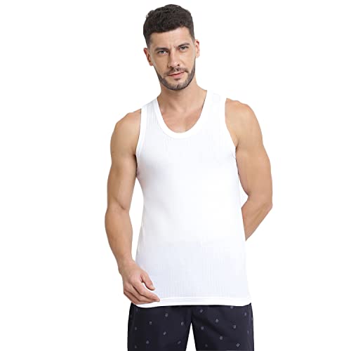 Van Heusen Men Vest – 100% Combed Cotton – Ultra Soft, Wider Straps, Solid_70022_White_Xl