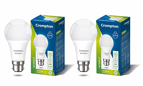 Crompton Dyna Ray 12W Round B22 Led Cool Day Light Pack Of 2