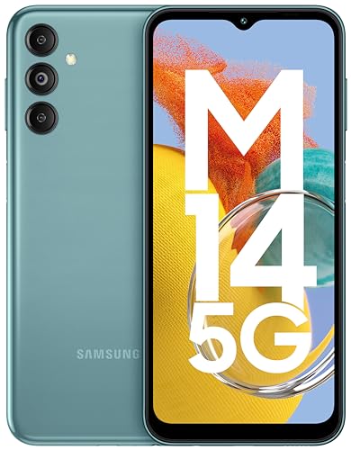 Samsung Galaxy M14 5G (Smoky Teal,4Gb,128Gb)|50Mp Triple Cam|Segment’S Only 6000 Mah 5G Sp|5Nm Processor|2 Gen. Os Upgrade & 4 Year Security Update|12Gb Ram With Ram Plus|Android 13|Without Charger
