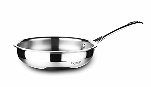 Crystal Tripro -Triply Stainless Steel Fry Pan – 20 Cm (Induction Bottom), Silver (Ctp-Frp-001)