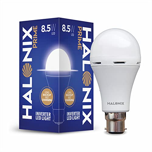 Halonix 8.5 Watt B22 Led White Rechargeable Emergency Light Inverter Bulb, Pack Of 1