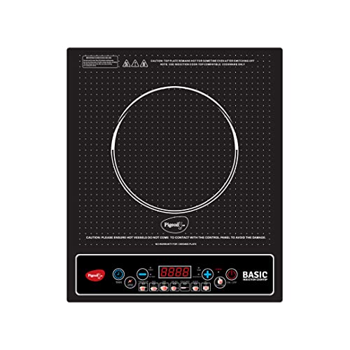 Pigeon Basic Induction Cooktop 1200 W, Auto-Shut Off, Soft Push Button With 7 Segments Led Display For Power And Temperature – Black