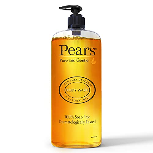 Pears Pure And Gentle Body Wash 750 Ml, 98% Pure Glycerin, Liquid Shower Gel Crafted With Natural Oils For Glowing Skin, Paraben Free & 100% Soap Free, For Soft, Smooth & Moisturised Skin