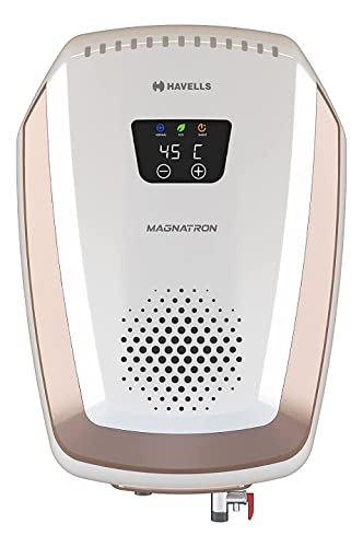Havells Magnatron 25 Litre “India’S First Water Heater Having No Heating Element With No Scaling” Storage Water Heater (White Champagne Gold), Wall Mounting