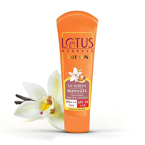 Lotus Herbals Safe Sun Uv Screen Matte Gel Spf 50| Pa+++, 30G
