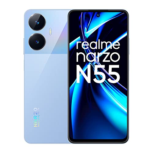 Realme Narzo N55 (Prime Blue, 6Gb+128Gb) 33W Segment Fastest Charging | Super High-Res 64Mp Primary Ai Camera