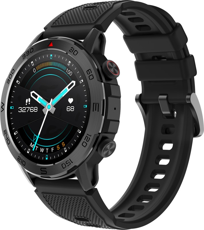 Beatxp Duke 1.43″ Super Amoled Always On Display Bluetooth Calling Smartwatch-Black Smartwatch(Electric Black Strap, Free Size)