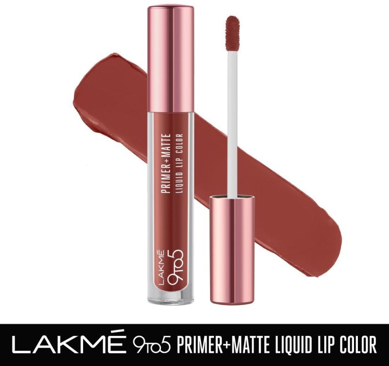 Lakmé 9To5 Primer + Matte Liquid Lip Color(Mb2 Intense Latte, 4.2 Ml)