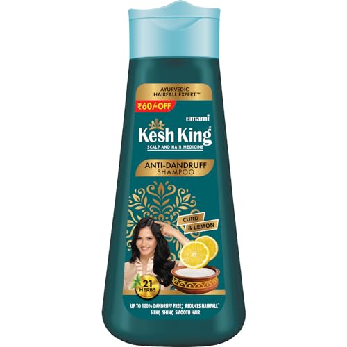Kesh King Ayurvedic Anti-Dandruff Shampoo Up To 100% Dandruff Free, Reduces Hair Fall, 21 Natural Ingredients With The Goodness Of Curd, Lemon And Neem For Unisex, 340Ml