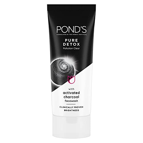Pond’S Pure Detox Face Wash 200 G, Daily Exfoliating & Brightening Cleanser, Deep Cleans Oily Skin – With Activated Charcoal For Fresh, Glowing Skin