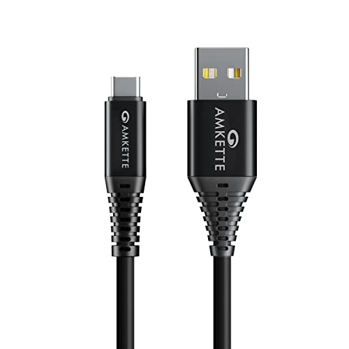 Amkette Powerpro Type C Fast Charging Cable, Usb To Type C Fast Charging With Up To 480 Mbps Transfer Speed For Smartphone And 6 Months Warranty – 1 Meter (Black)