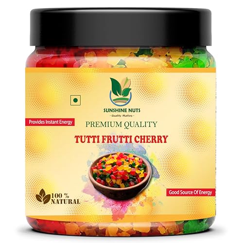 Sunshine Nuts Tutti Frutti For Cake, Fresh And Natural Cherries Cherry, Topping For Ice Cream Bread And Pastries, Mix Pack Cherry Fresh Fruits (400G)