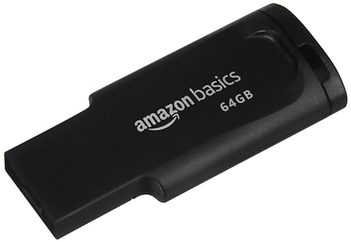 Amazon Basics 64 Gb Flash Drive | Usb 2.0 E Series | Temperature, Shock And Vibration Resistant | Plastic Body Finish