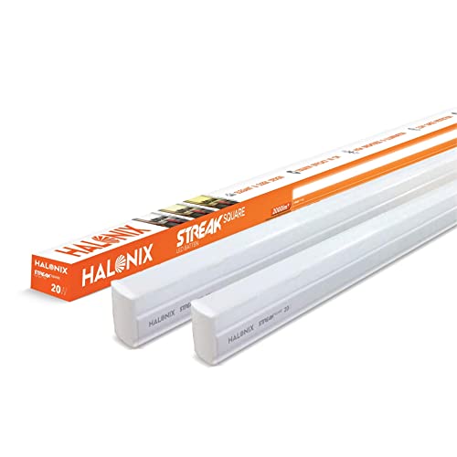 Halonix 20-Watt Led Batten/Tubelight | Streak Square 4-Ft Led Batten For Living Room & Bedroom | Cool Day Light, Pack Of 2