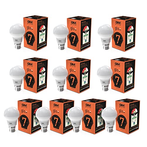 Gm Glo – 7 Watt Led Bulb – B22 100 Lumens Per Watt – 6500K White – Cool Day Light (Pack Of 10)