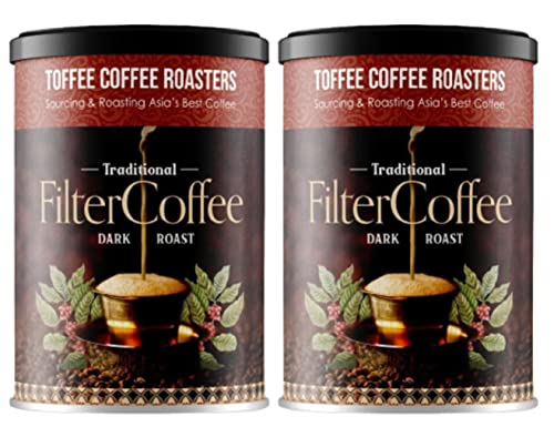 Toffee Coffee Roasters | Pack Of 2 (200G Each) -400 G South Indian Filter Coffee| Specialty Blend| Traditional Dark Roast Signature Filter Coffee
