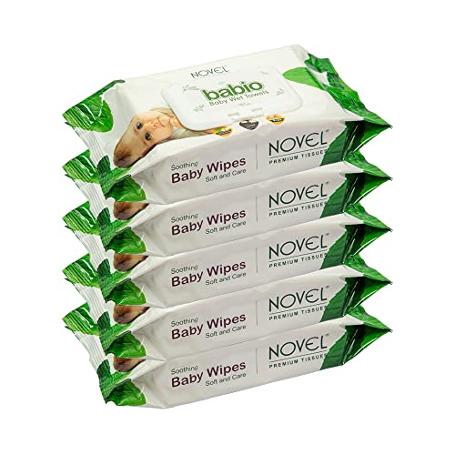 Novel Baby Wet Wipes/Pack With Lid (Pack Of 5-80 Sheet)