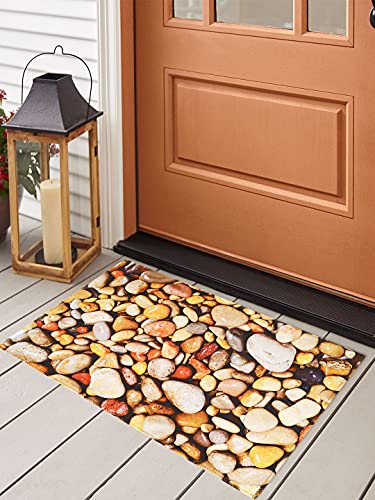 Bedspun Polyester Anti Slip Floor Door Mat In Home Kitchen Office Entrance Mats (40X60 Cm), Brown