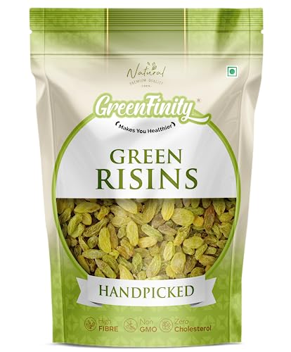 Greenfinity Premium Seedless Green Raisins Value Pack, 1Kg.